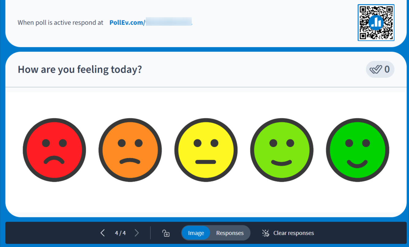 An image of Poll Everywhere's emotion scale activity.