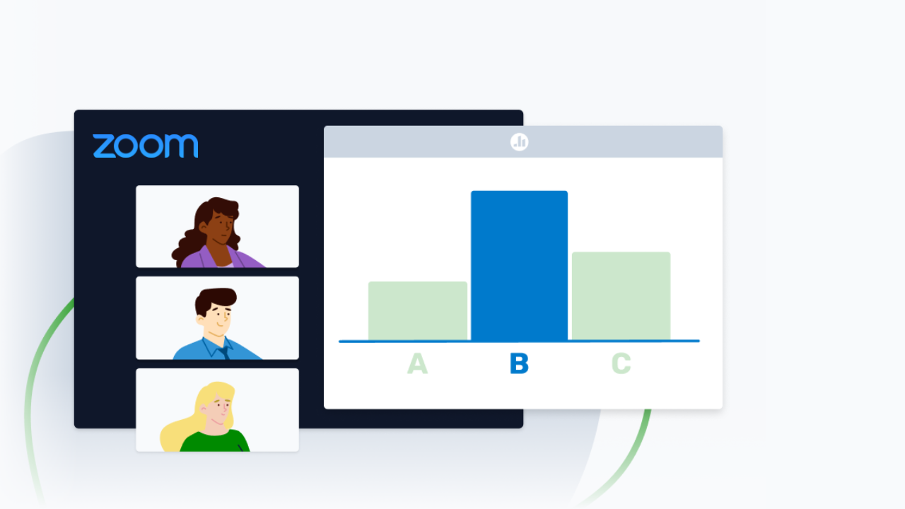 Employees participating in a Zoom Poll Everywhere Poll.