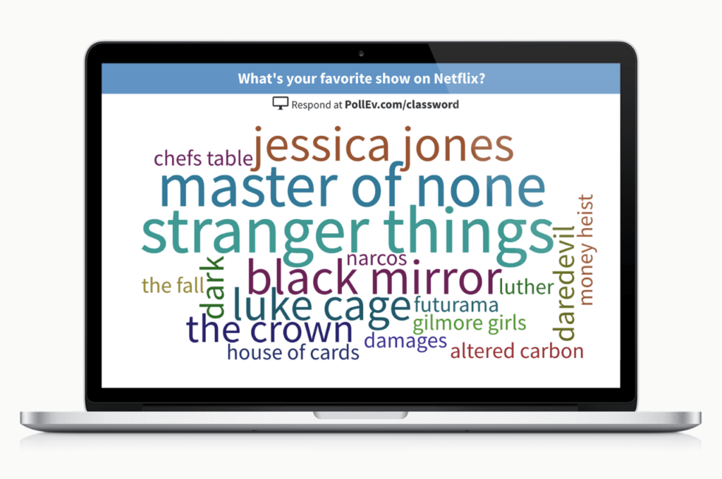 presentation word cloud Poll: What is your favorite show on Netflix?