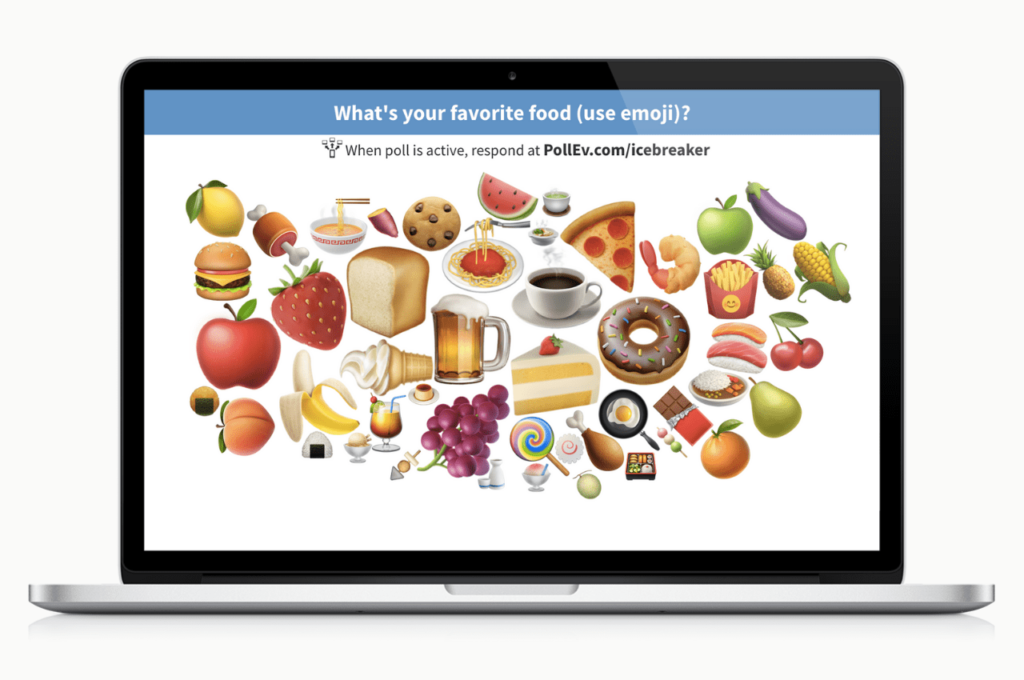 presentation word cloud Poll: What's your favorite food (use emoji)?