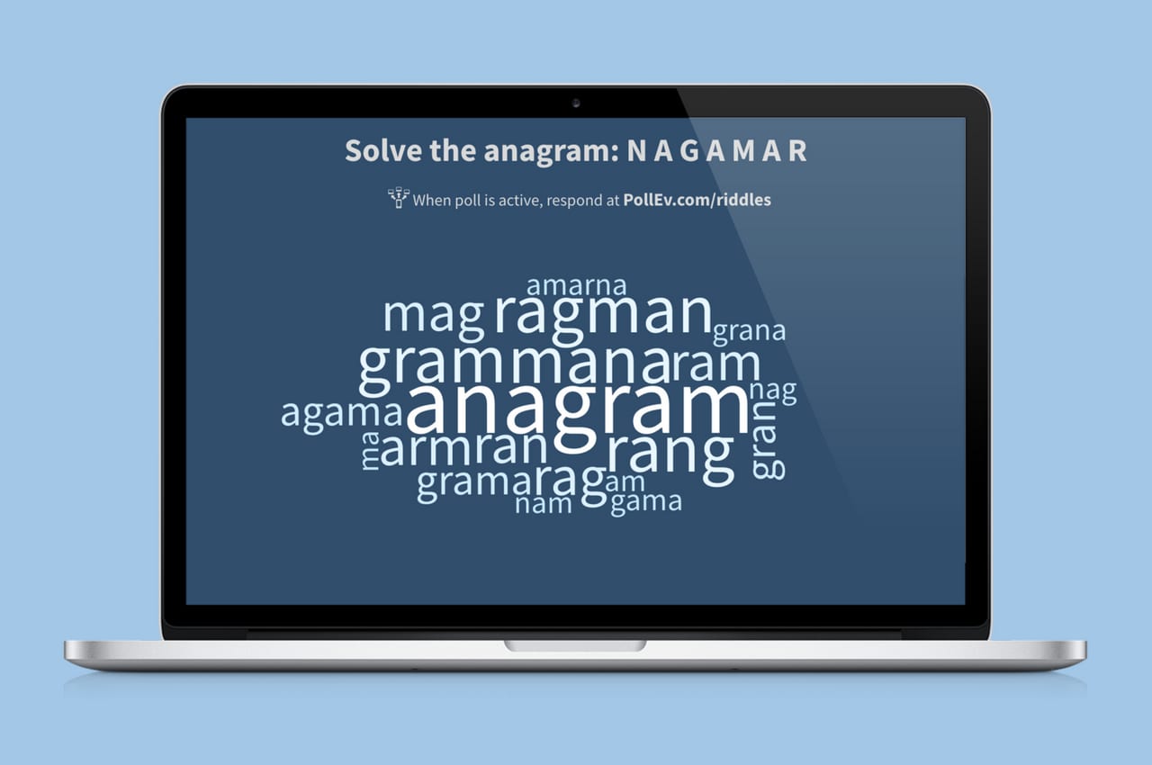 business game presentation Poll: Solve the anagram...