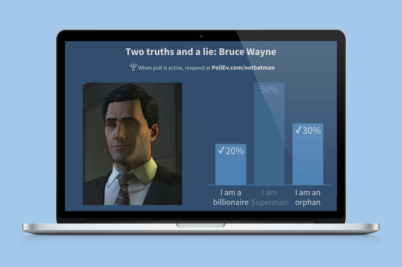 business game presentation Poll: Two truths and a lie: Bruce Wayne