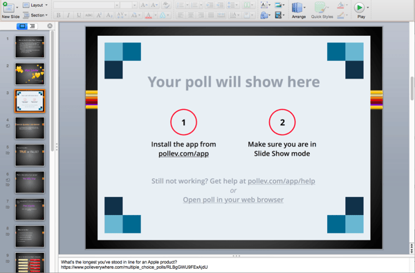 The new Mac app positions polls perfectly in the slide.