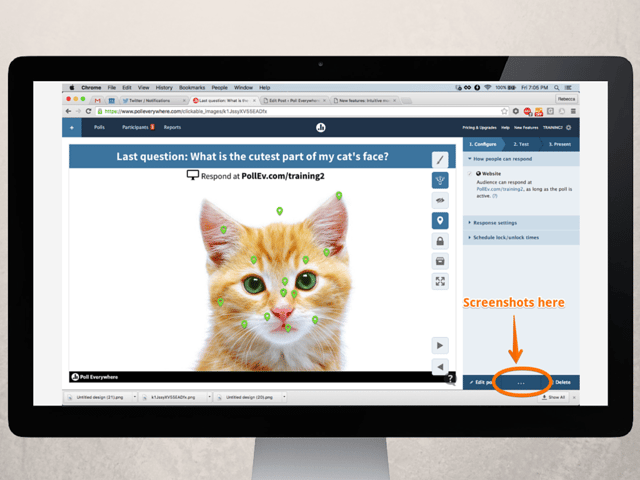 Access the ellipses button to take a screenshot of a poll