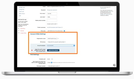 Account poll template settings