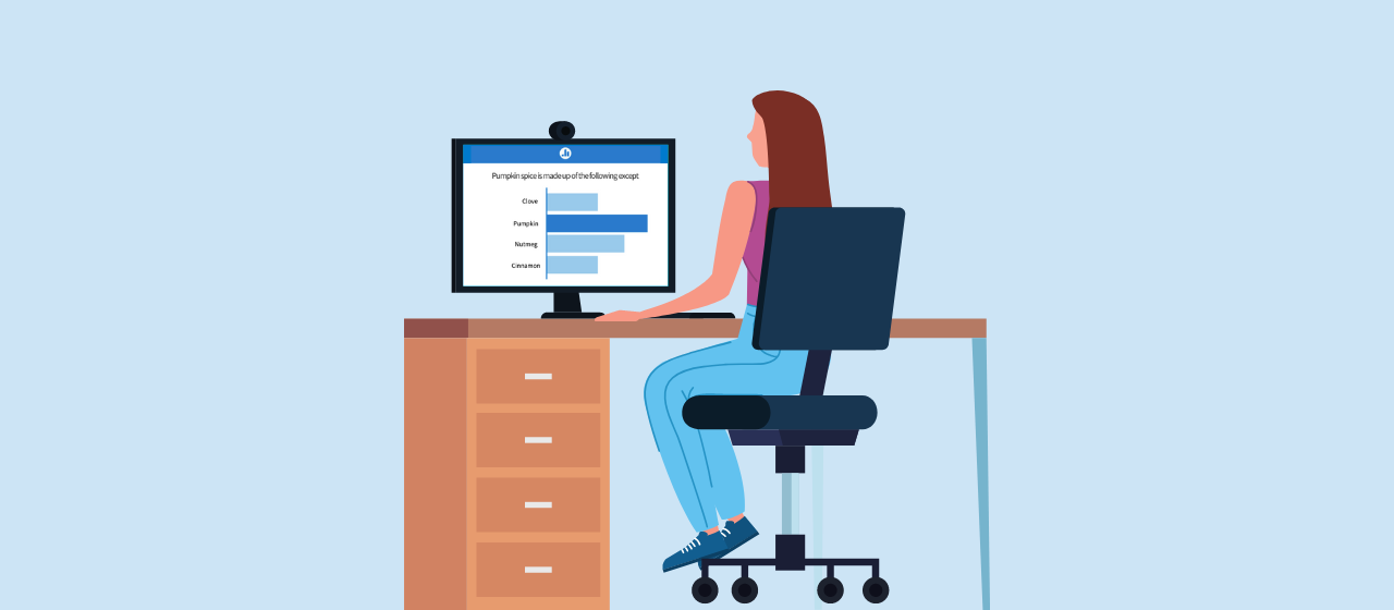 Woman sitting at her home office desk